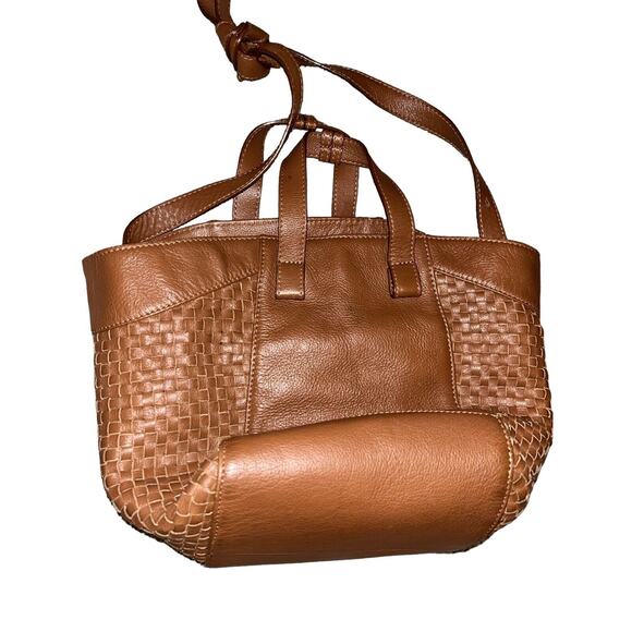 Wilson Leather Soft Woven Brown Leather Large Convertible Shoulder/Slouch Bag - Picture 4 of 9